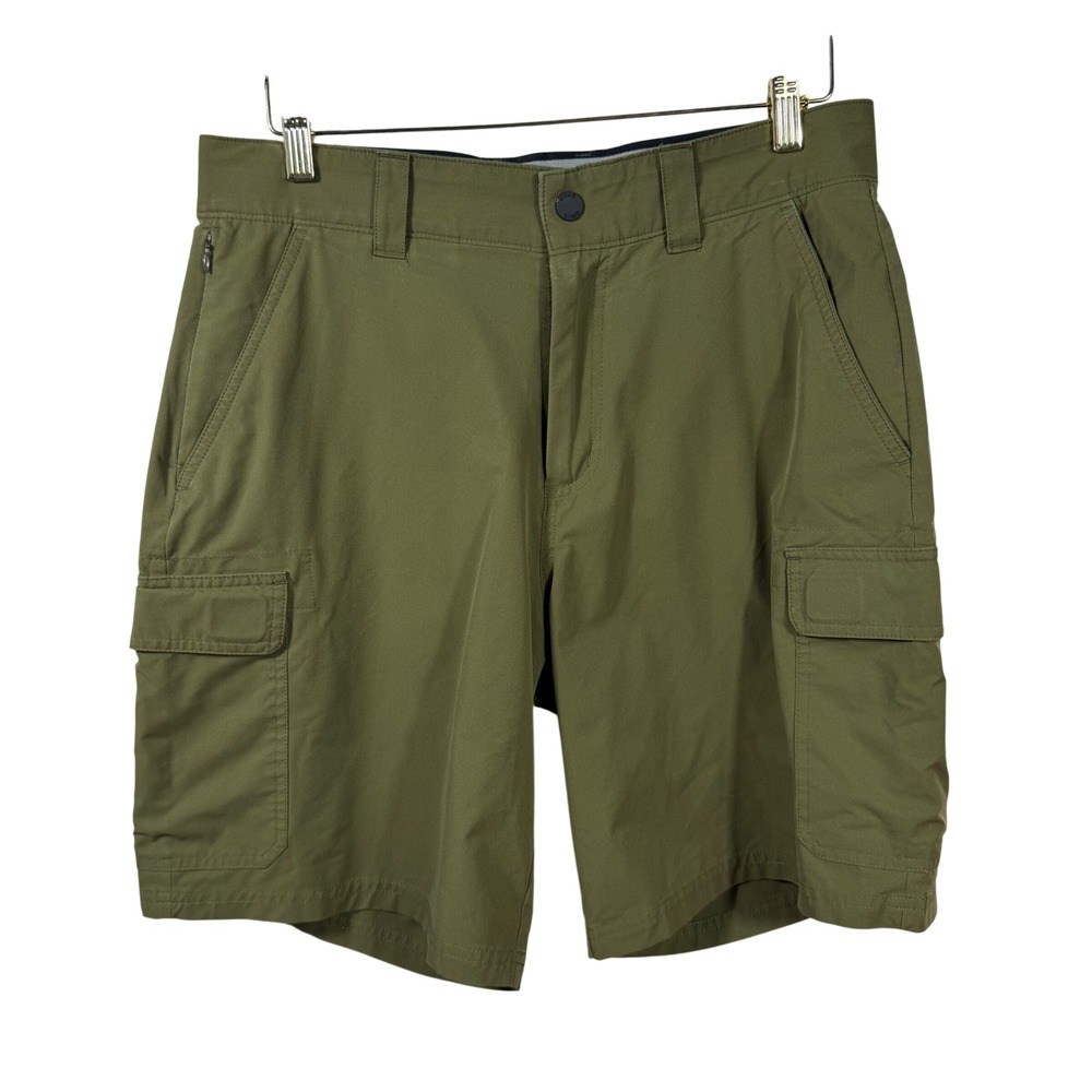 Orvis Mens Olive Green Cargo Shorts Stretch Outdoor Hiking Fishing Pockets 32